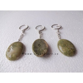 Epidote Worry Stone Keychain