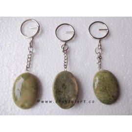 Epidote Worry Stone Keychain