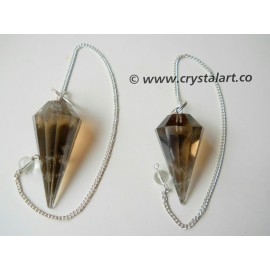 Smoky Quartz 12 Faceted Pendulum