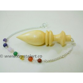 White Rose Wood Karnak Chakra Chain Pendulum