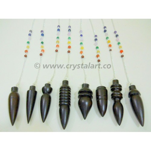 Mix Design Karnak Isis Black Rose Wood Chakra Chain Pendulum