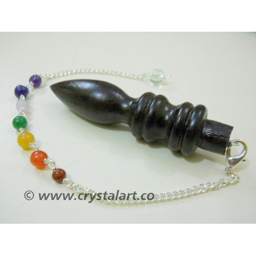 Black Rose Wood Karnak Chakra Chain Pendulum