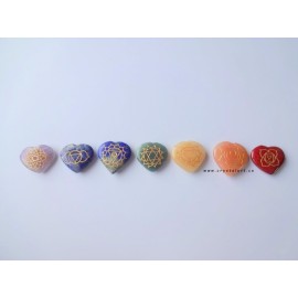 Chakra Engraved Heart Set