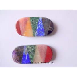 Seven Chakra Bonded Flat Cabochon