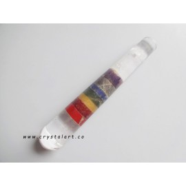 Seven Chakra Bonded Slope Plane Smooth Crystal Side Massage Wands