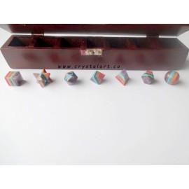 Seven Chakra Bonded Platonic Solid Geometry Sets with case