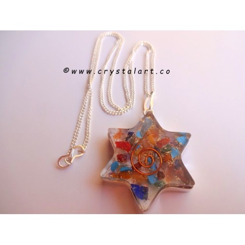 Star of David Chakra Orgone Pendants with Chain