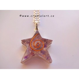 Amethyst Star of David Orgone Pendants with Chain