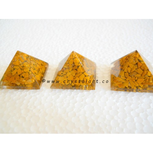 Yellow Jasper Agate Loose 30-32 mm Orgone Small Pyramid