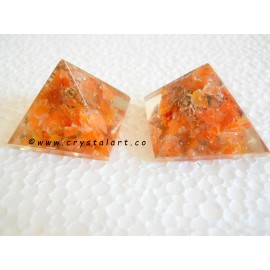 Red Carnelian Agate Loose 30-32 mm Orgone Small Pyramid