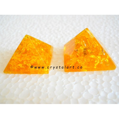 Yellow Onyx Crystal Loose 30-32 mm Orgone Small Pyramid