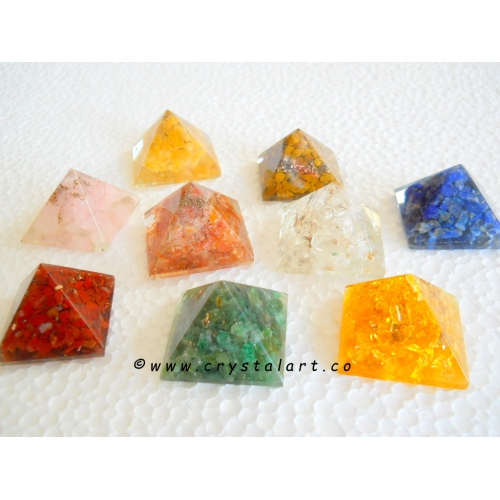 Mix Gemstone Natural Loose 30-32 mm Orgone Small Pyramid