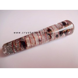 Black Tourmaline and Selenite Inside Slop Plane Smooth Massage Wands