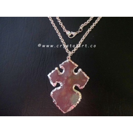 Fangshui Cross Carving Silver plated Arrowhead Pendants with chain