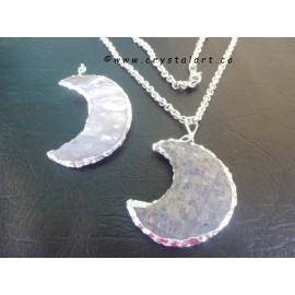 Moon Shape Carving Silver plated Arrowhead Pendants with chain