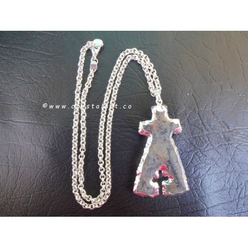 Inside Carving Cross shape Silver Plated Arrowhead Pendants with chain