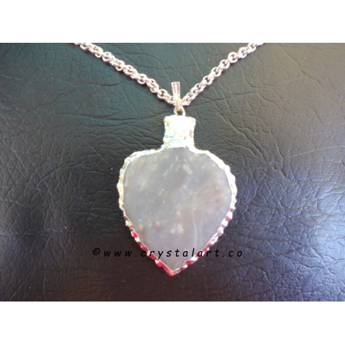 Heart Shape Carving Silver plated Arrowhead Pendants with chain