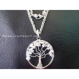 Clear Quartz Stone Tree of Life Pendants without Chain