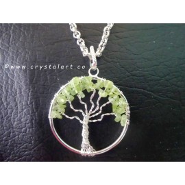 Peridot Stone Tree of Life Pendants without Chain