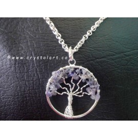 Blue Aventurine Stone Tree of Life Pendants without Chain