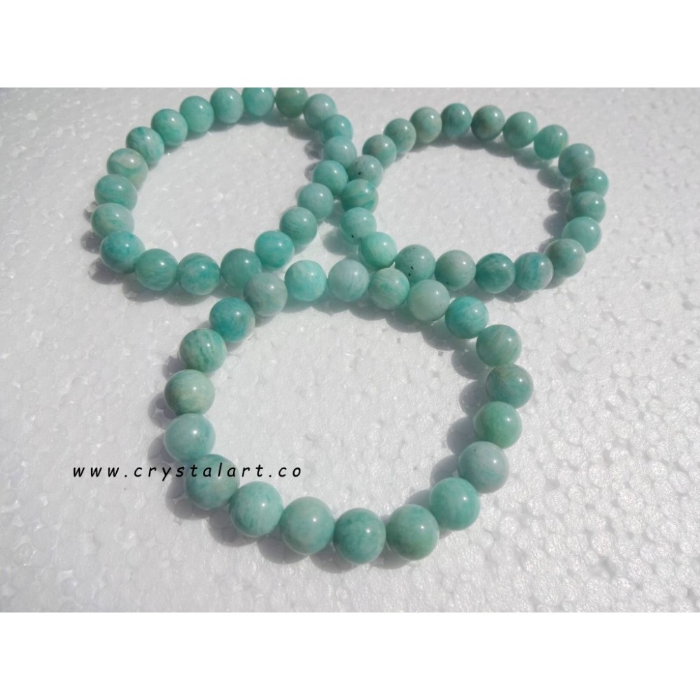 Amazonite 10 mm Plane Beads Bracelets