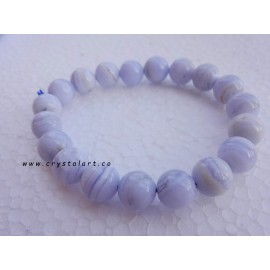 Blue Lace Agate 10 mm Plane Beads Bracelets