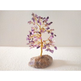 Amethyst Agate Gemstone Tree With Stone