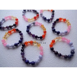 Blue Lace Agate 7 Chakra 2 pieces plane Beads Bracelets