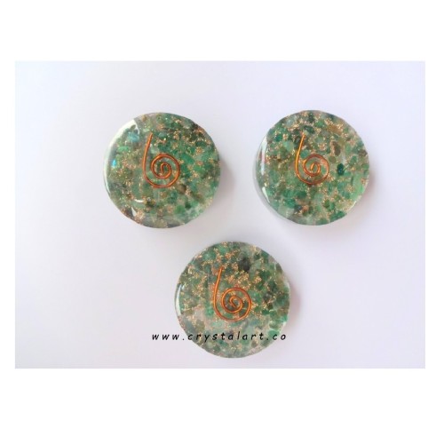 Green Jade Orgone Round Shape Paper Weight