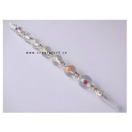 Clear Quartz Globe Chakra Stone Healing Stick