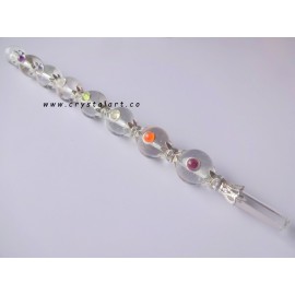 Clear Quartz Globe Chakra Stone Healing Stick