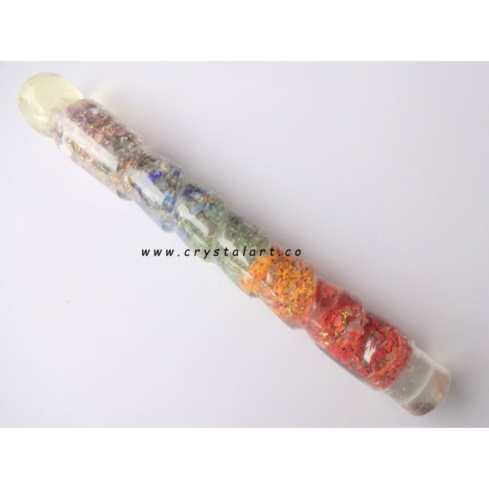 Seven Chakra Twisted Orgone Massage Wands