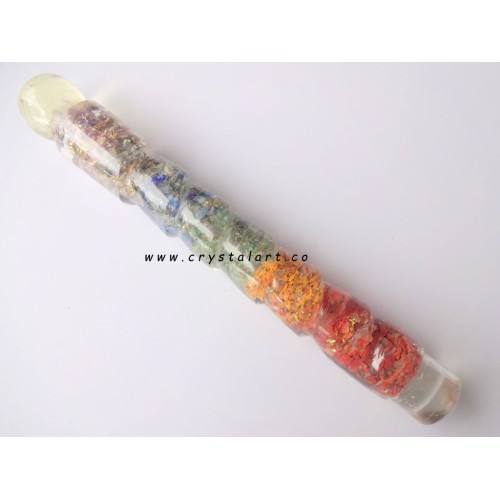 Seven Chakra Twisted Orgone Massage Wands