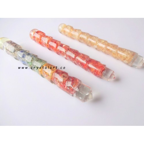 Mix Gemstone Twisted Orgone Massage Wands