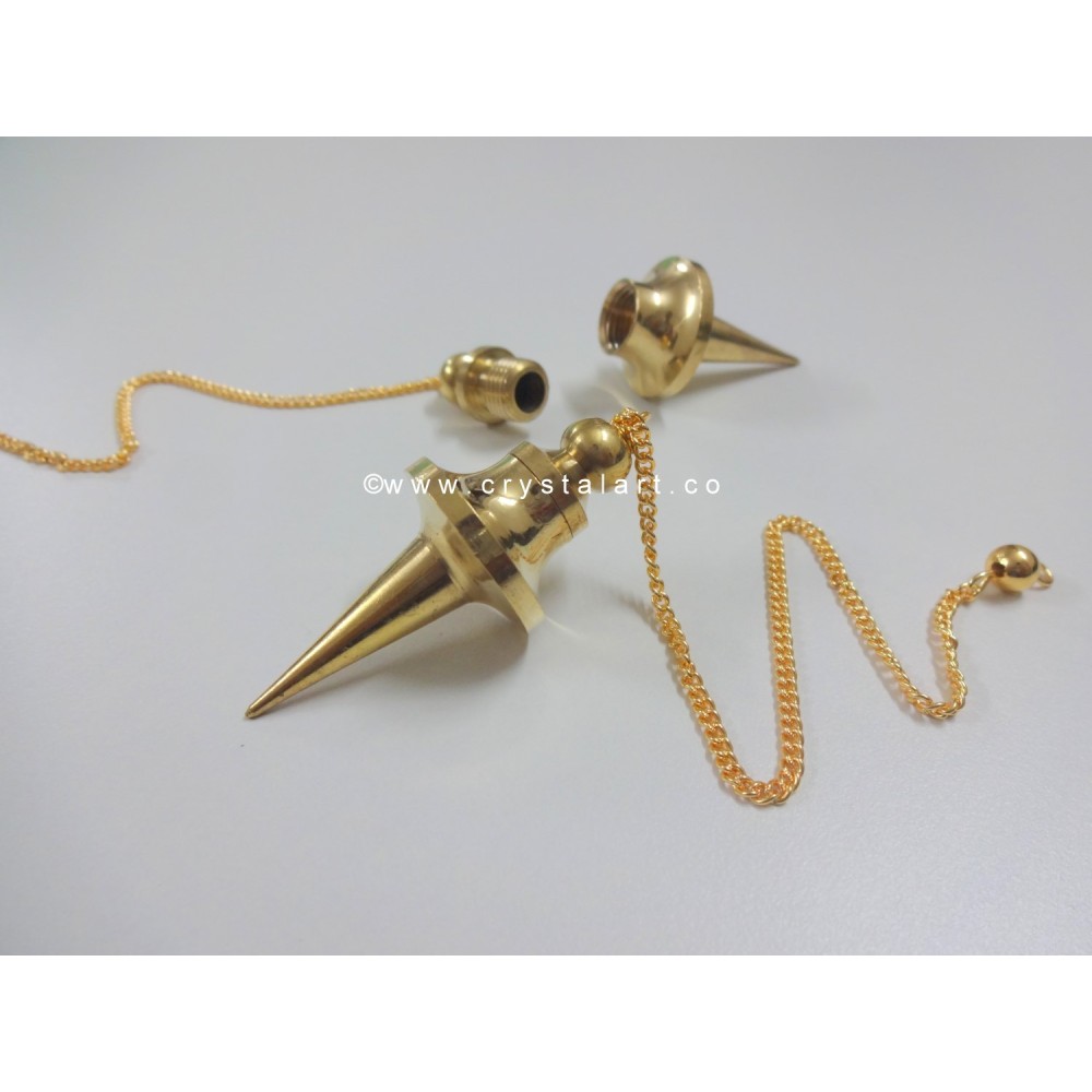 Golden Pointed UFO Brass Metal Pendulum