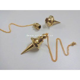 Golden Pointed UFO Brass Metal Pendulum