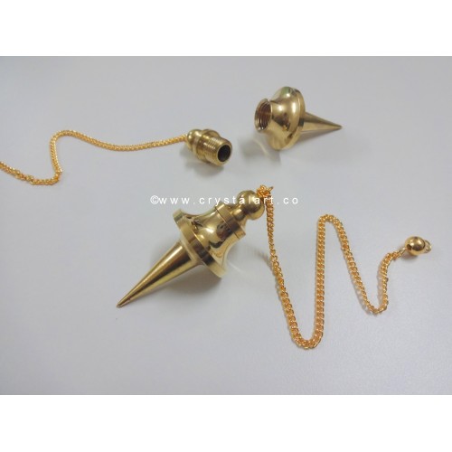 Golden Pointed UFO Brass Metal Pendulum