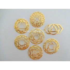 7 Chakra Symbol Golden Metal Set