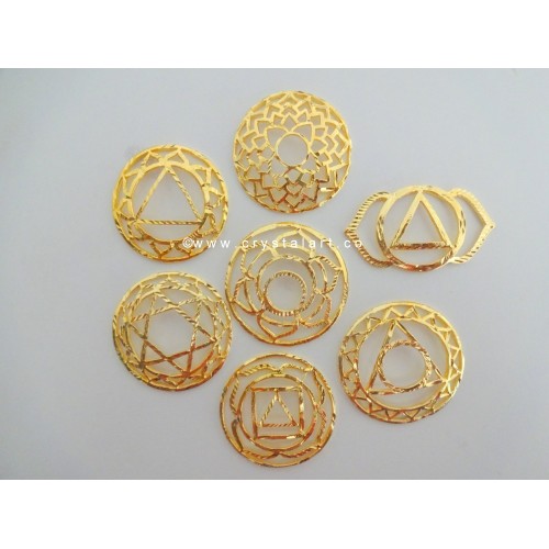 7 Chakra Symbol Golden Metal Set