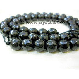 Black Agate Faceted 36 Beads of Strings