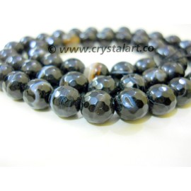 Black Banded Onyx Faceted 36 Beads of Strings