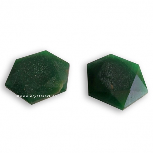 Jade Green Flat 30 MM Merkaba Healing Stone Loose