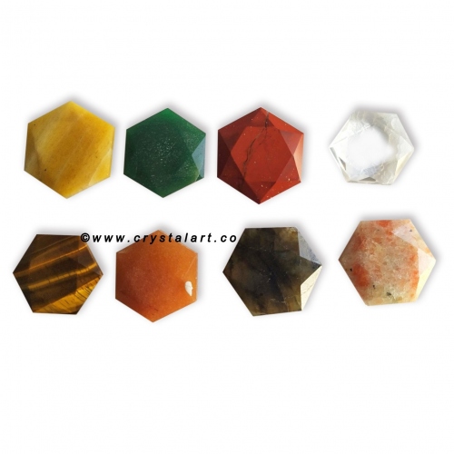 Mix Agate Healing Stone Flat 30 MM Merkaba Loose