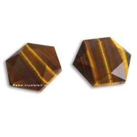 Tiger Eye Flat 30 MM Merkaba Stone Loose