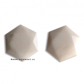 Jade Milky White Agate Flat 30 MM Merkaba Stone Loose