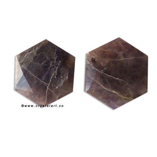 Iolite Flat 30 MM Merkaba Healing Stone Loose