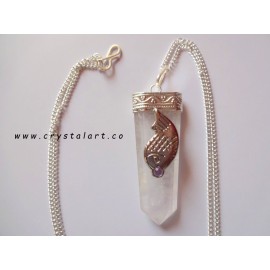 Crystal Quartz Flat Point Charm Pendants