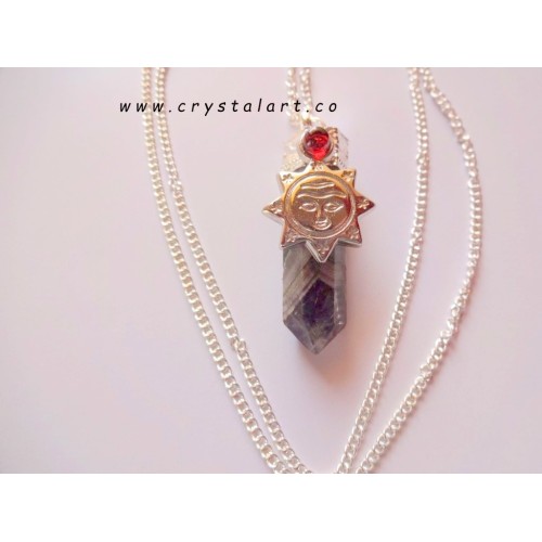 Amethyst Agate Pencil Point Charm Pendants