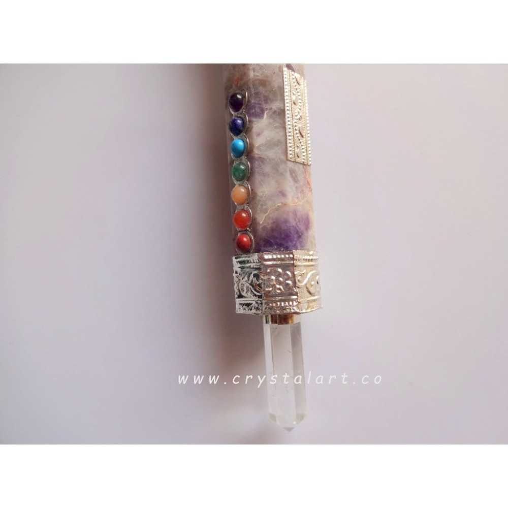 Amethyst Agate Faceted Charm Chakra Healing Stick