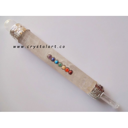 Crystal Quartz Faceted Chakra Healing Stick